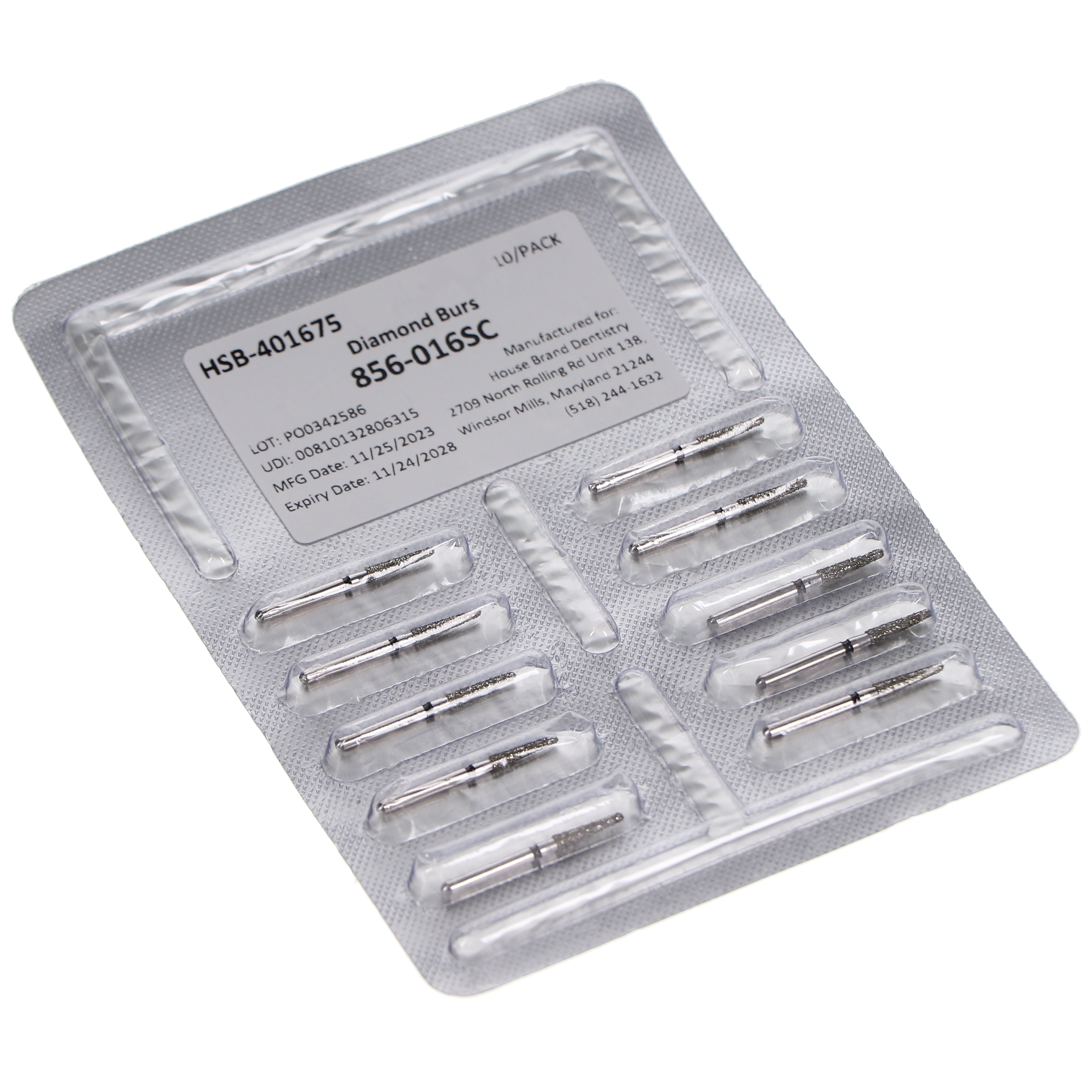 House Brand Dentistry 401675 HSB FG 856-016SC Round End Taper Super Coarse Grit Diamond Burs 10/Pk House Brand Dentistry 401675 HSB FG 856-016SC Round End Taper Super Coarse Grit Diamond Burs 10/Pk